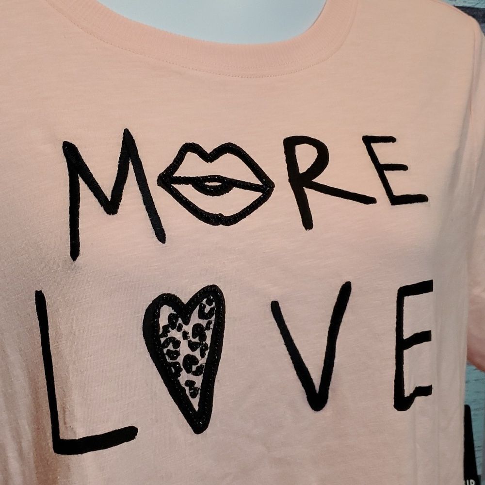 Torrid Sz 1X Soft Pink More Love Super Soft Slub Jersey Vintage Tee Plus New - Picture 3 of 7